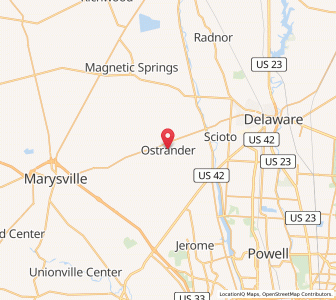 Map of Ostrander, Ohio