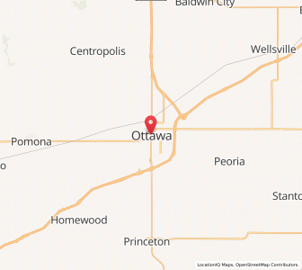 Map of Ottawa, Kansas