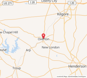 Map of Overton, Texas