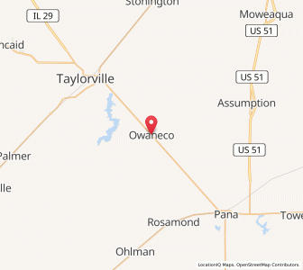 Map of Owaneco, Illinois