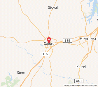 Map of Oxford, North Carolina