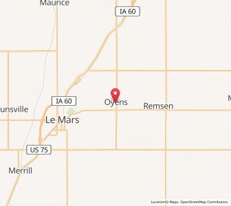Map of Oyens, Iowa