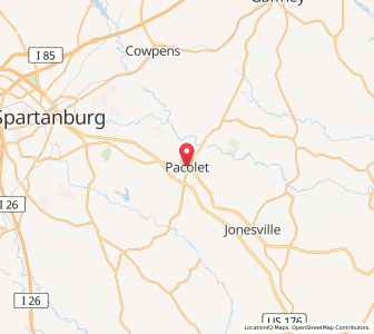 Map of Pacolet, South Carolina