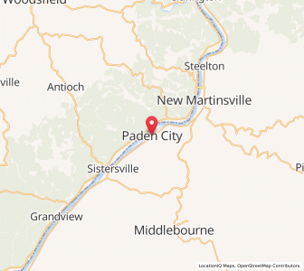 Map of Paden City, West Virginia