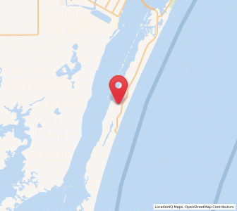 Map of Padre Island, Texas