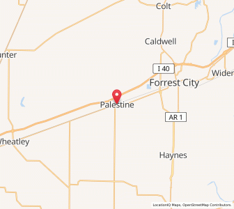 Map of Palestine, Arkansas