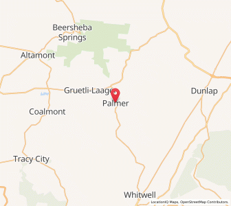 Map of Palmer, Tennessee