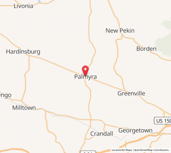 Map of Palmyra, Indiana