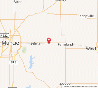 Map of Parker City, Indiana