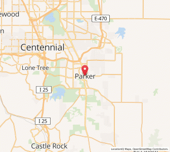 Map of Parker, Colorado