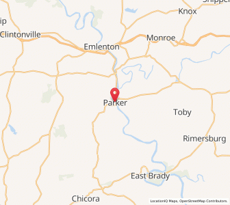 Map of Parker, Pennsylvania