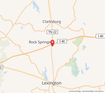 Map of Parkers Crossroads, Tennessee