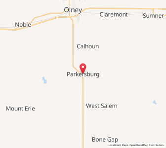 Map of Parkersburg, Illinois