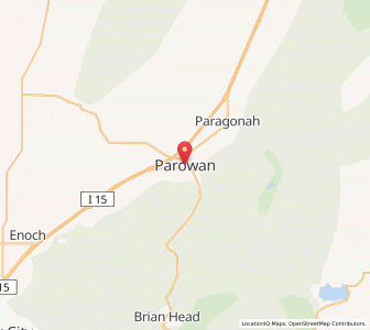 Map of Parowan, Utah