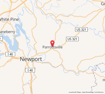 Map of Parrottsville, Tennessee
