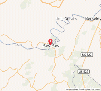 Map of Paw Paw, West Virginia