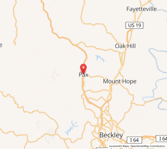Map of Pax, West Virginia