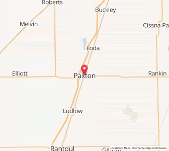 Map of Paxton, Illinois