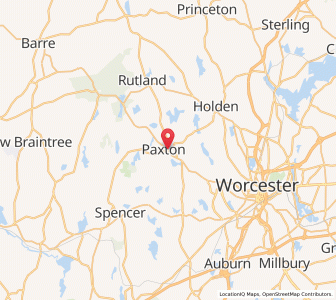 Map of Paxton, Massachusetts