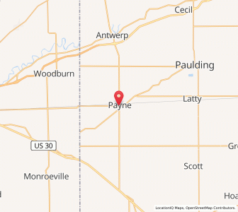 Map of Payne, Ohio