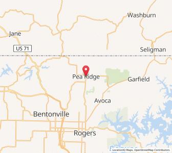 Map of Pea Ridge, Arkansas