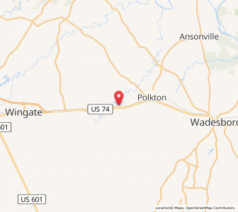 Map of Peachland, North Carolina