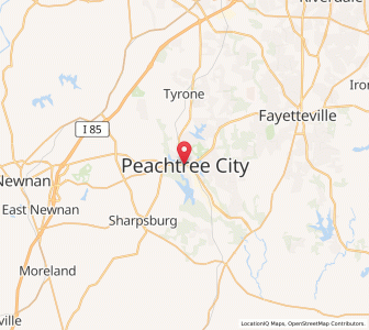 Map of Peachtree City, Georgia