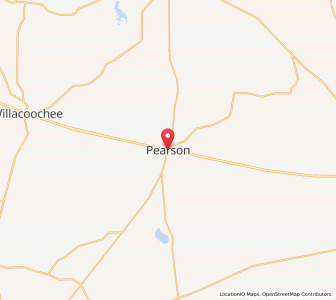Map of Pearson, Georgia