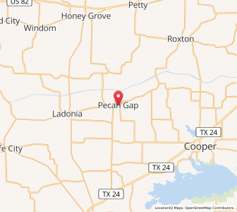 Map of Pecan Gap, Texas