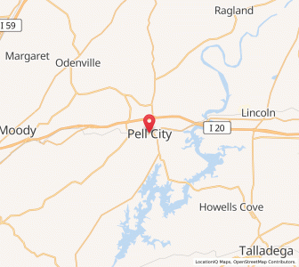 Map of Pell City, Alabama