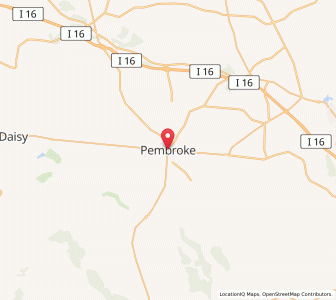 Map of Pembroke, Georgia