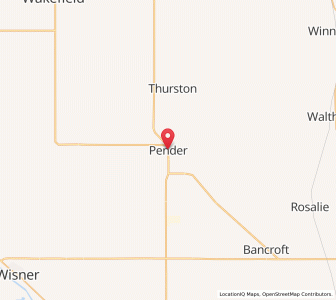 Map of Pender, Nebraska