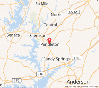 Map of Pendleton, South Carolina