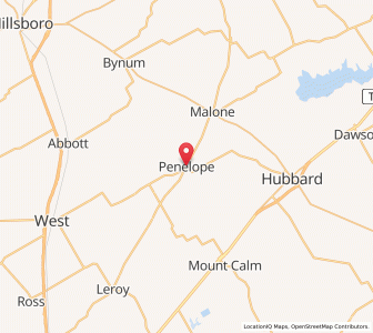 Map of Penelope, Texas