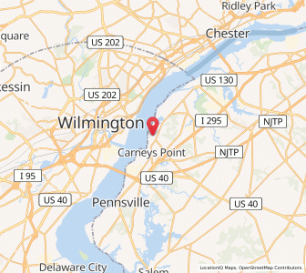 Map of Penns Grove, New Jersey