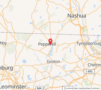 Map of Pepperell, Massachusetts