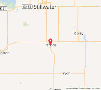 Map of Perkins, Oklahoma