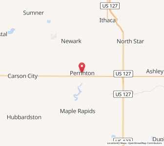 Map of Perrinton, Michigan
