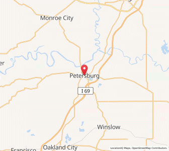 Map of Petersburg, Indiana