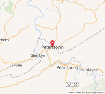Map of Peterstown, West Virginia