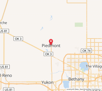 Map of Piedmont, Oklahoma