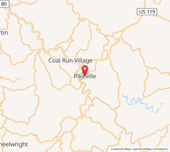 Map of Pikeville, Kentucky