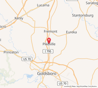 Map of Pikeville, North Carolina