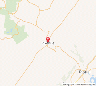 Map of Pikeville, Tennessee