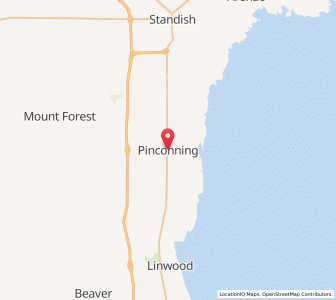 Map of Pinconning, Michigan