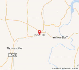 Map of Pine Hill, Alabama