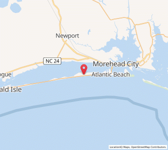 Map of Pine Knoll Shores, North Carolina