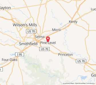 Map of Pine Level, North Carolina