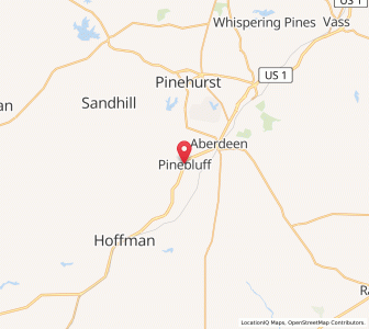 Map of Pinebluff, North Carolina