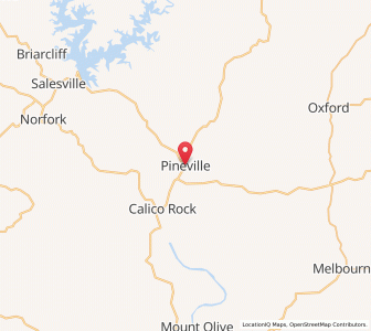 Map of Pineville, Arkansas